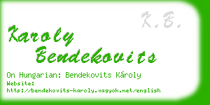 karoly bendekovits business card